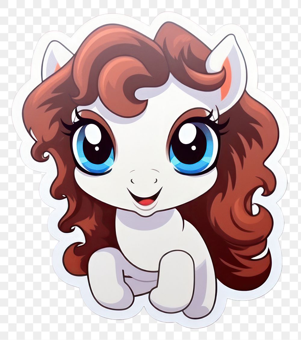 PNG Pony cartoon sticker cute. AI generated Image by rawpixel.