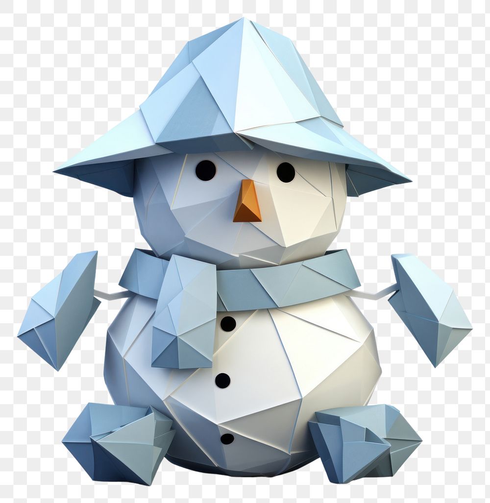PNG Snowman origami snow snowman. AI generated Image by rawpixel.