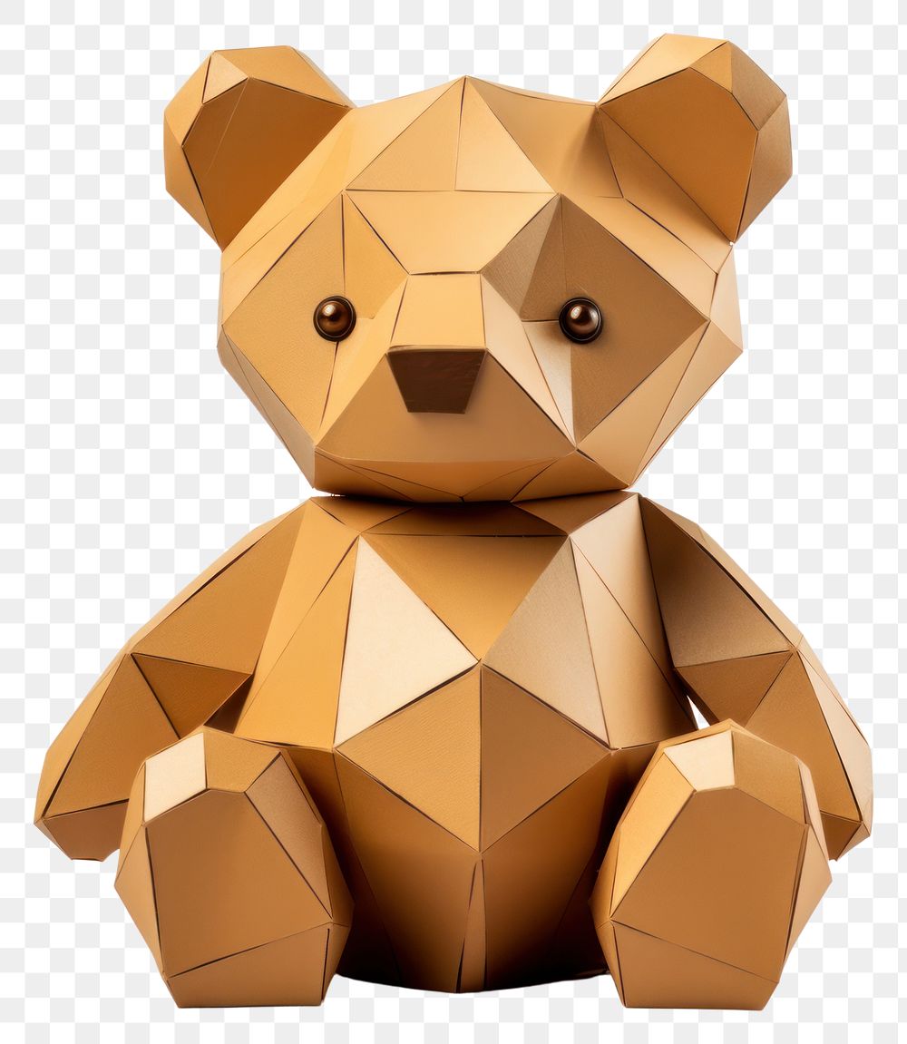 PNG Teddy bear origami paper art. AI generated Image by rawpixel.