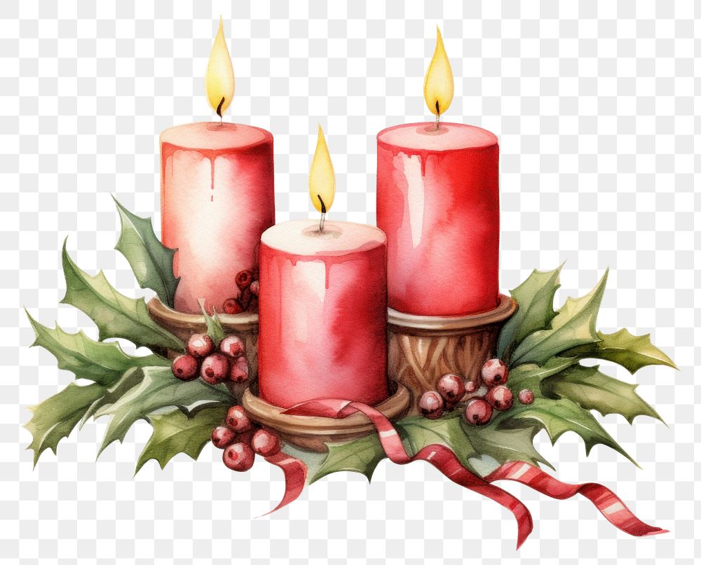 PNG Vintage christmas candle white background illuminated celebration. AI generated Image by rawpixel.