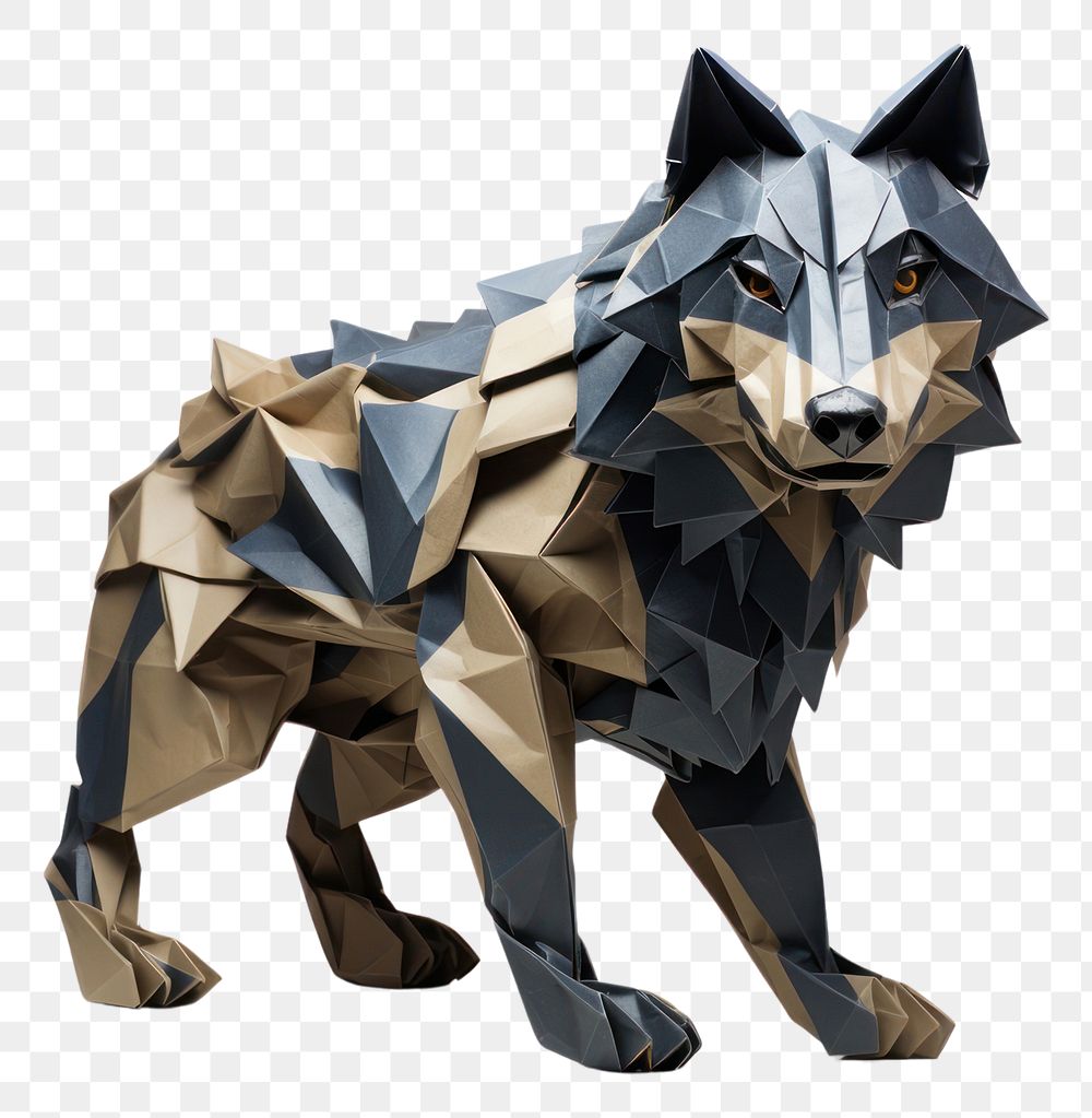 PNG Wolf origami wolf art. AI generated Image by rawpixel.