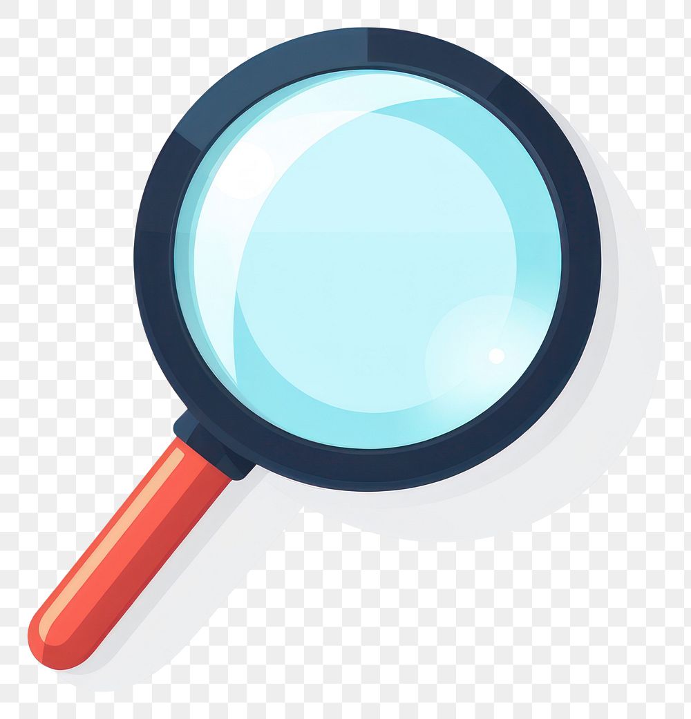 PNG Magnifying glass shape white background reflection. AI generated Image by rawpixel.