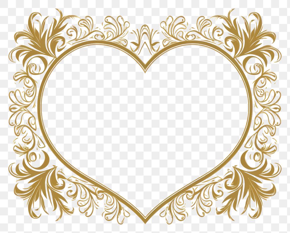 PNG  Heart pattern gold white background. AI generated Image by rawpixel.