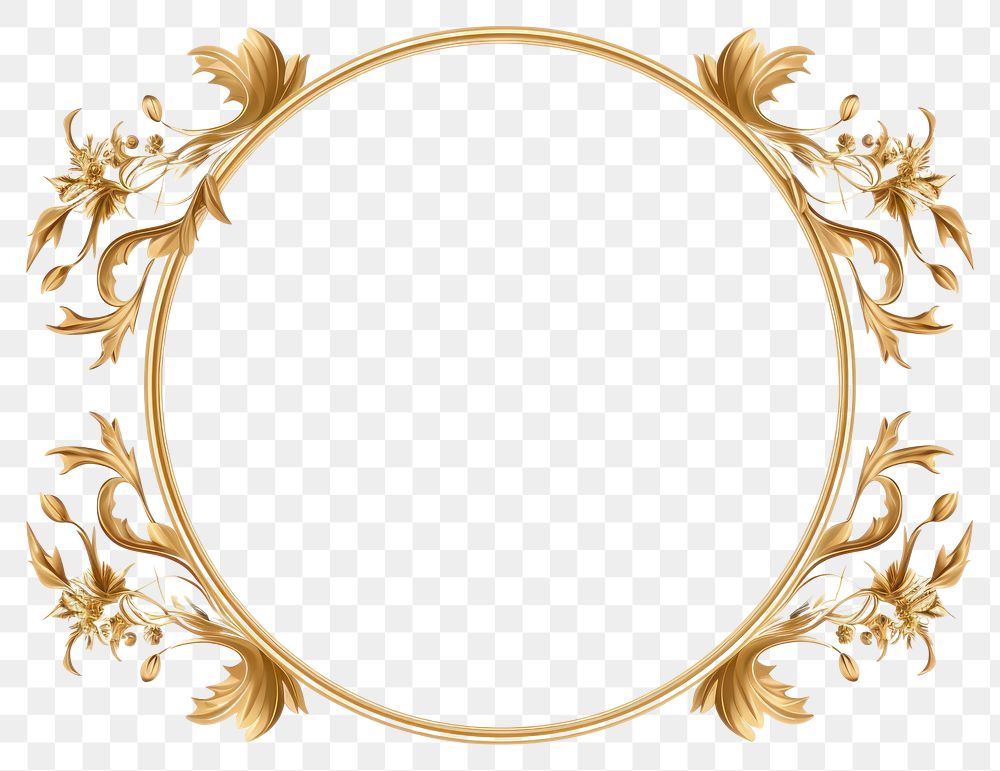 PNG  Lily frame gold white background. AI generated Image by rawpixel.