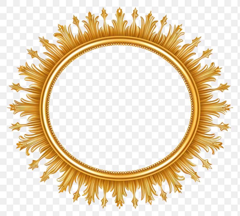 PNG  Sun gold jewelry frame. AI generated Image by rawpixel.