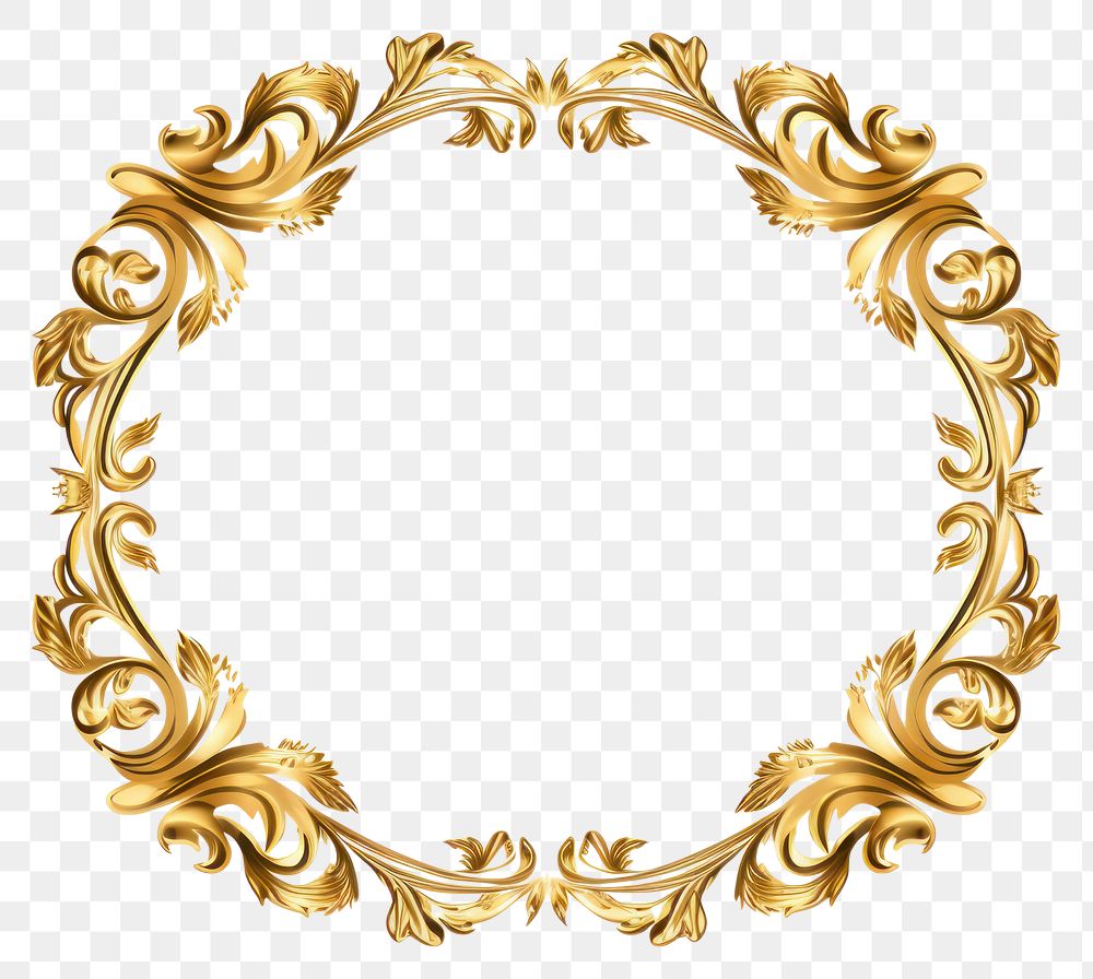 PNG  Curse gold frame white background. AI generated Image by rawpixel.