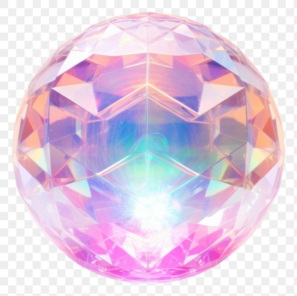 PNG Crystal holographic planet gemstone jewelry sphere. 