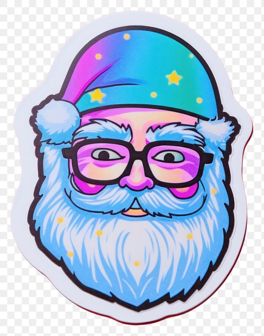 PNG Santa claus portrait sticker purple. AI generated Image by rawpixel.