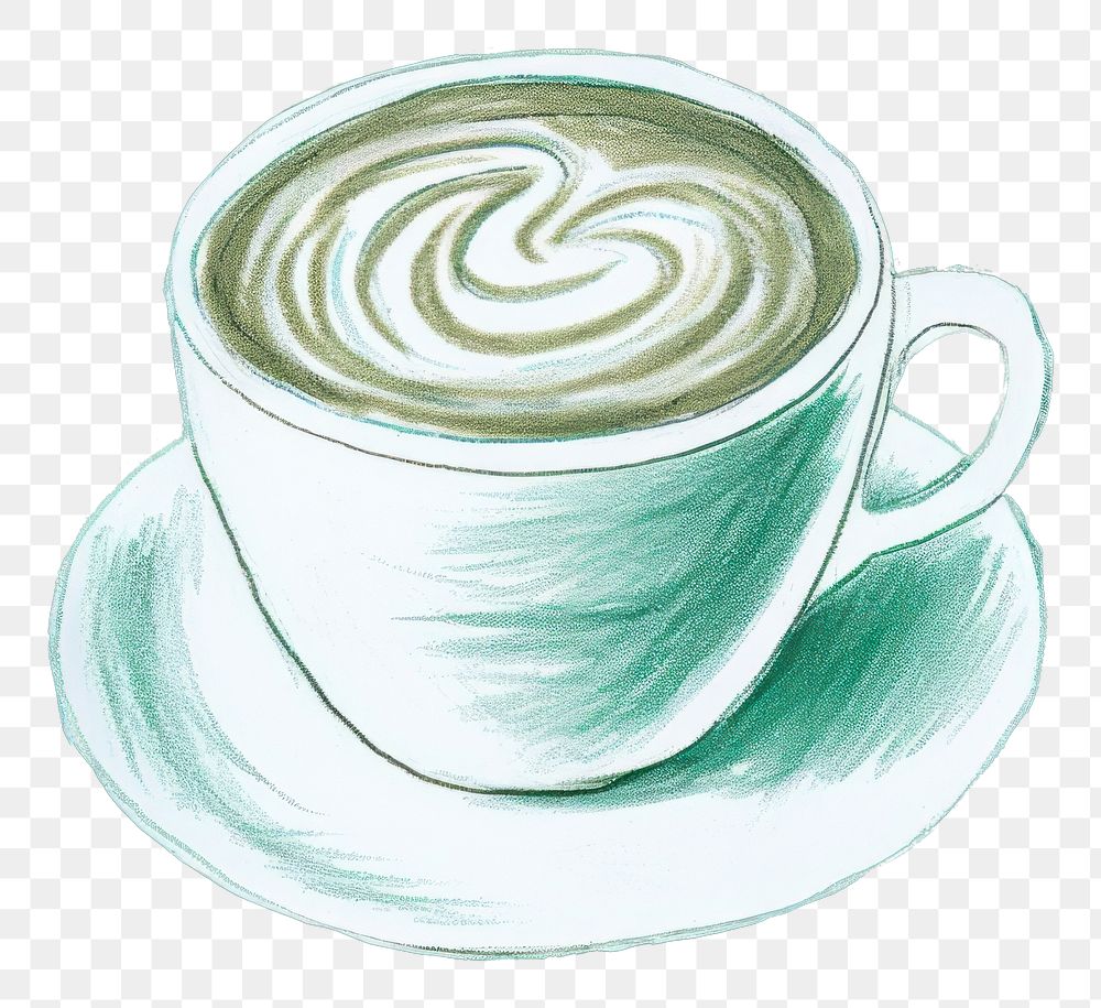 PNG Coffee sketch drink green. 