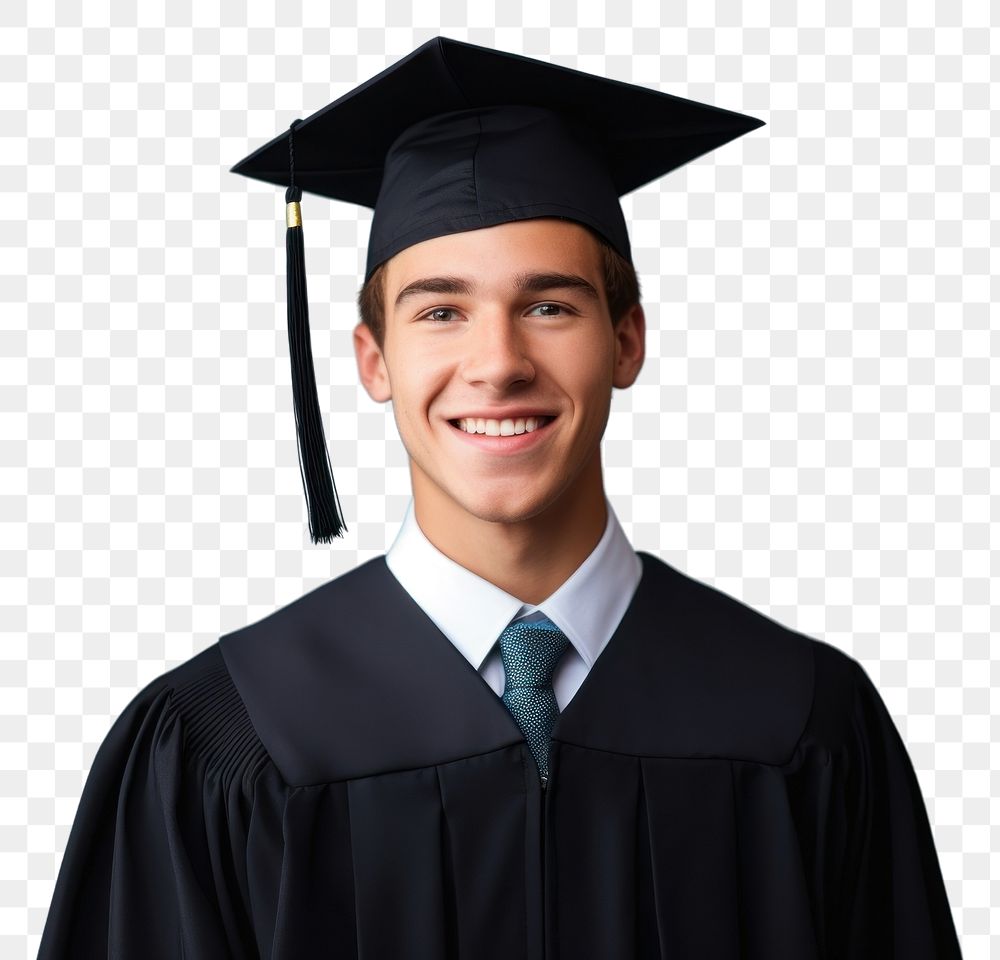 PNG  A student graduation men intelligence certificate aspirations. AI generated Image by rawpixel.