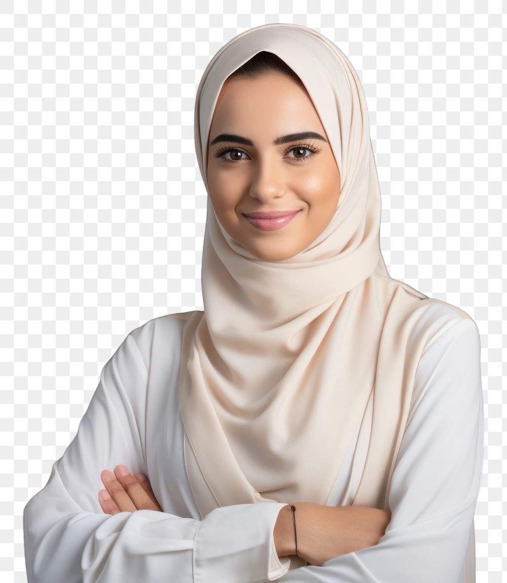 PNG  A smile student arab woman holding book scarf adult headscarf