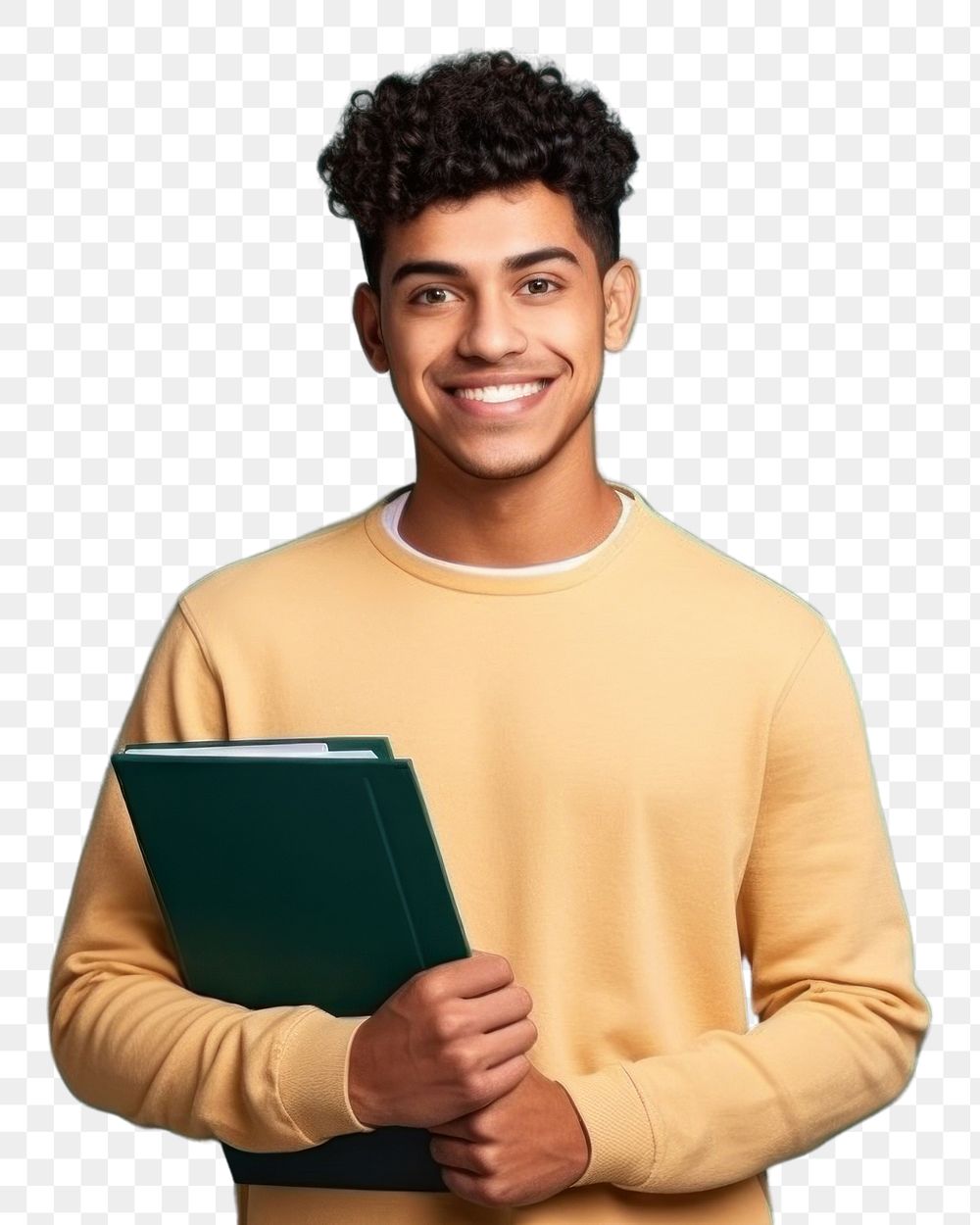 PNG  A smile student latino men holding book portrait reading adult