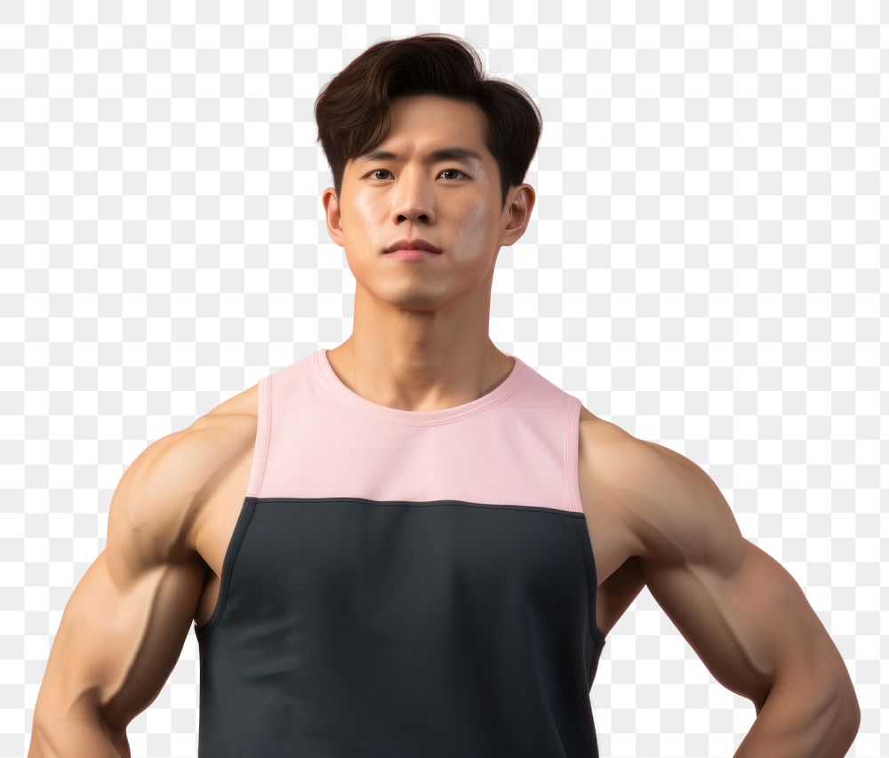 PNG Muscles Taiwanese man portrait adult photo. AI generated Image by rawpixel.