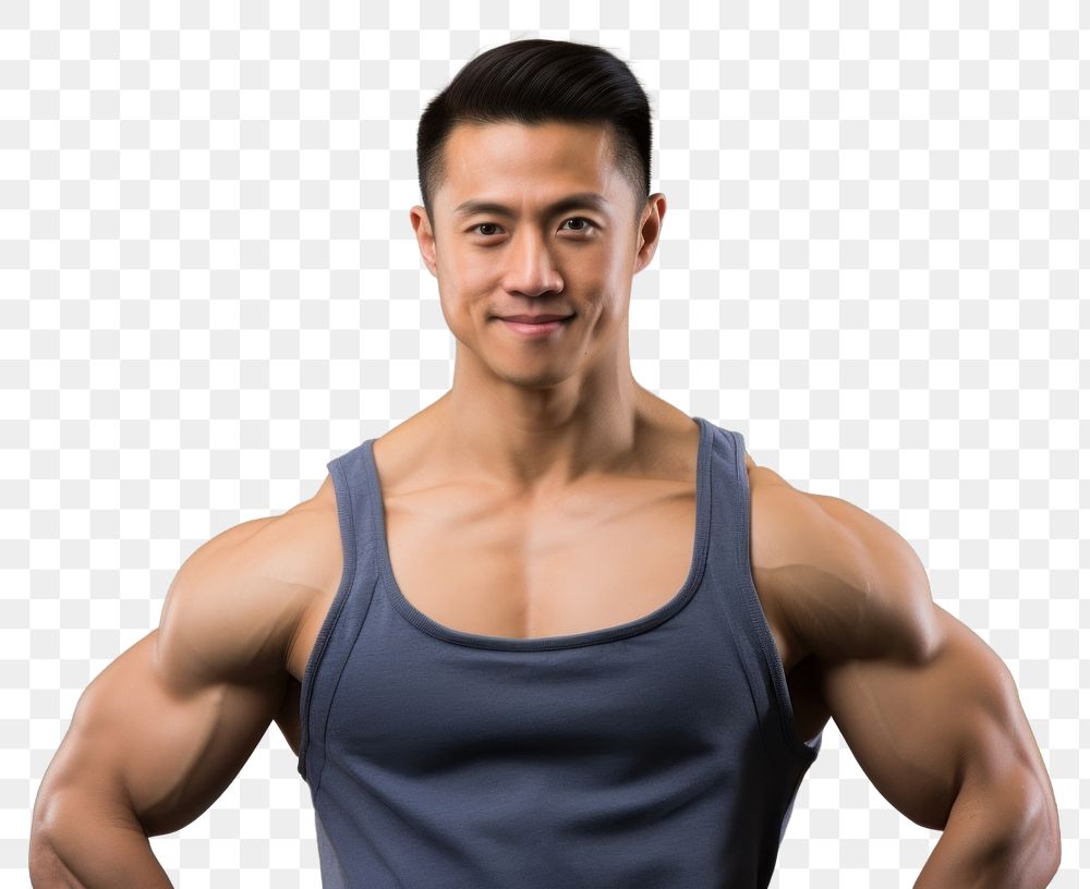 PNG Muscles Taiwanese man portrait photo determination. AI generated Image by rawpixel.