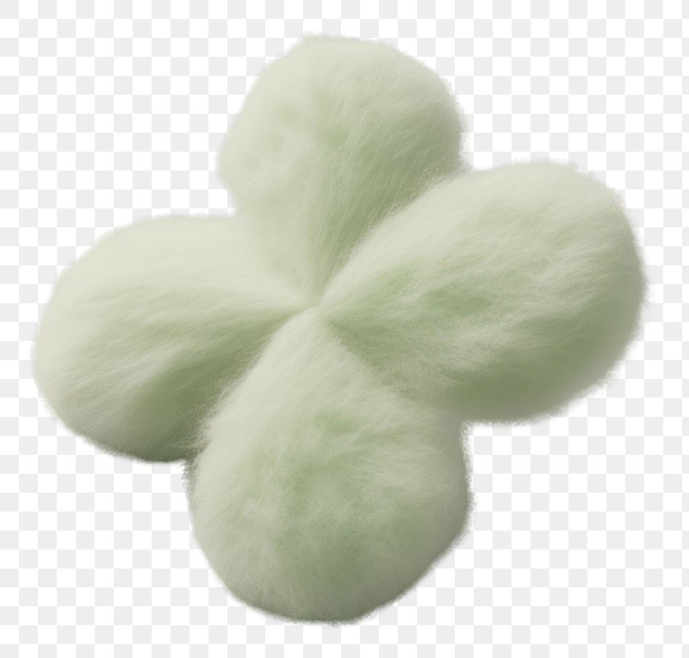 PNG Clover leaf white wool softness. AI generated Image by rawpixel.
