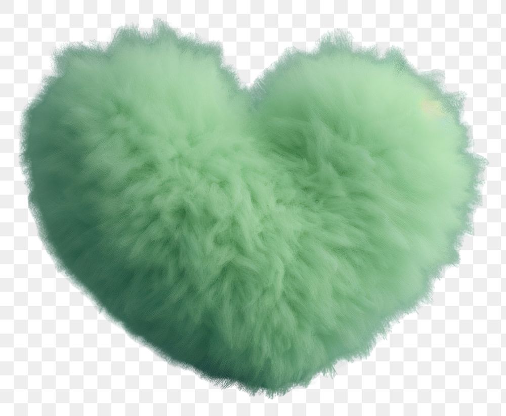 PNG Green heart fur softness. AI generated Image by rawpixel.