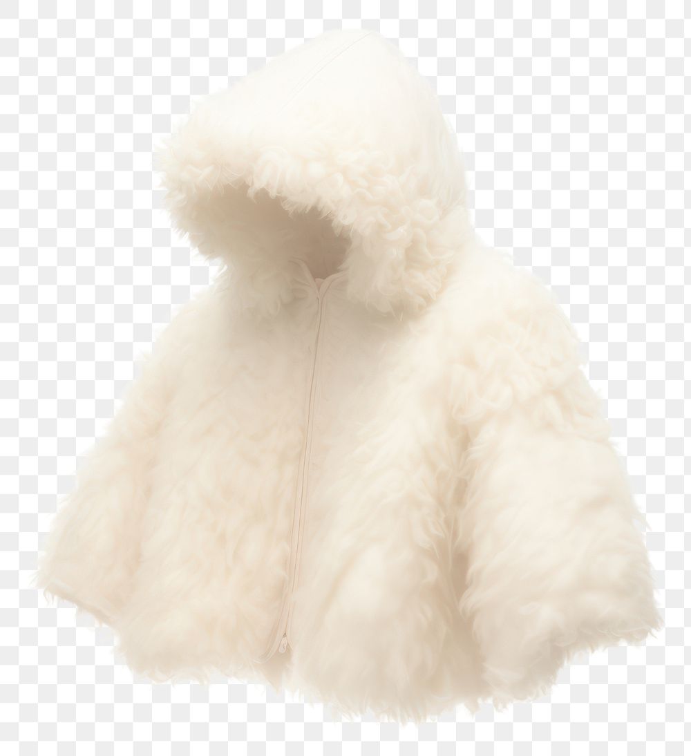 PNG Rain coat fur white white background. AI generated Image by rawpixel.