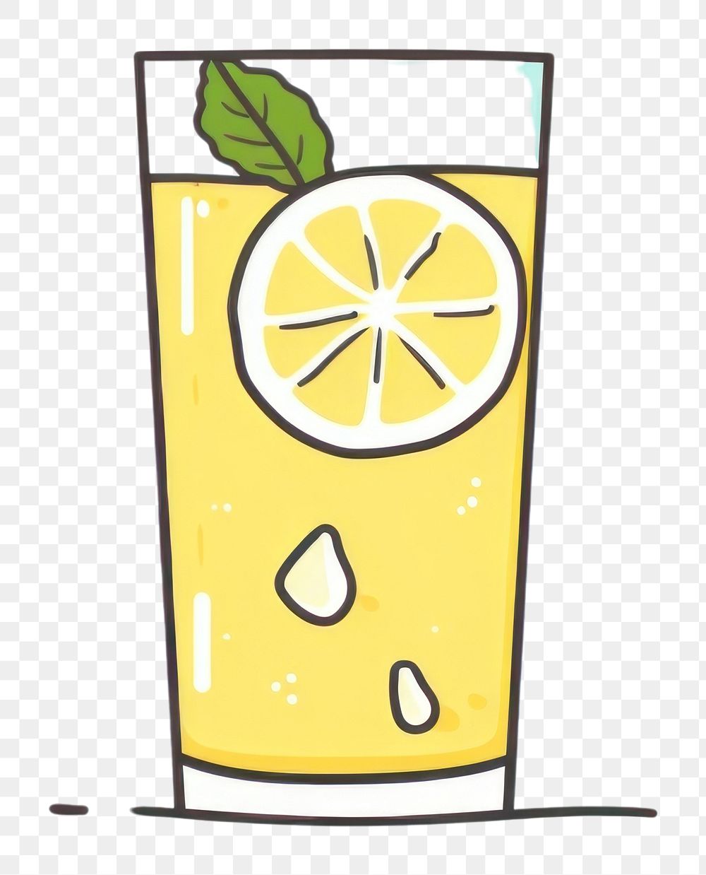 PNG A glass of lemonade cartoon drink refreshment. AI generated Image by rawpixel.