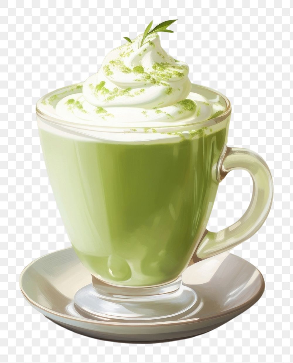 PNG Matcha latte with cream drink food cup. AI generated Image by rawpixel.