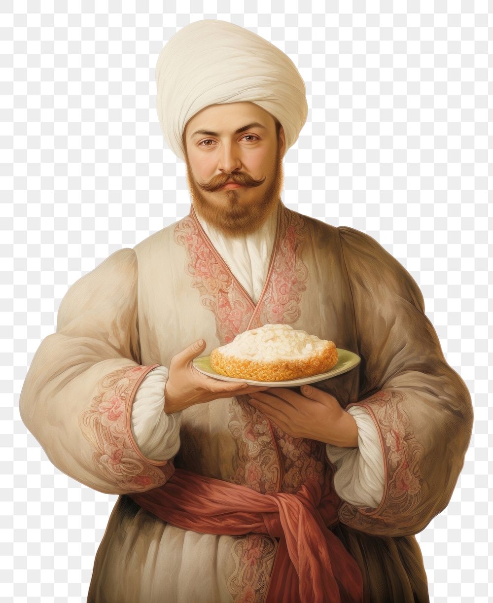 PNG  Man holding icecream portrait turban adult. AI generated Image by rawpixel.