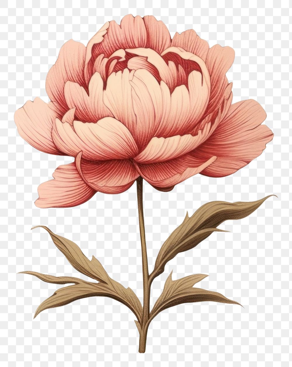 PNG Peony drawing flower sketch. 