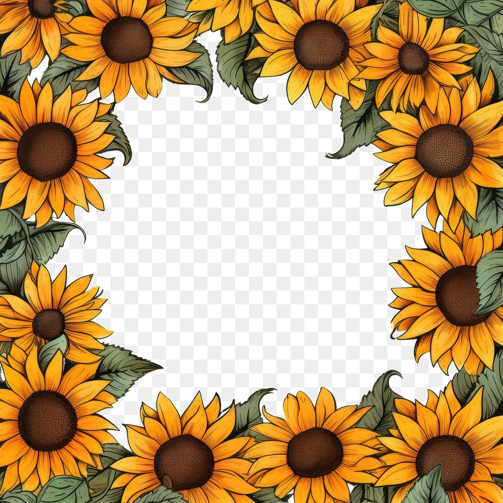 PNG  Sunflowers backgrounds plant inflorescence. AI generated Image by rawpixel.