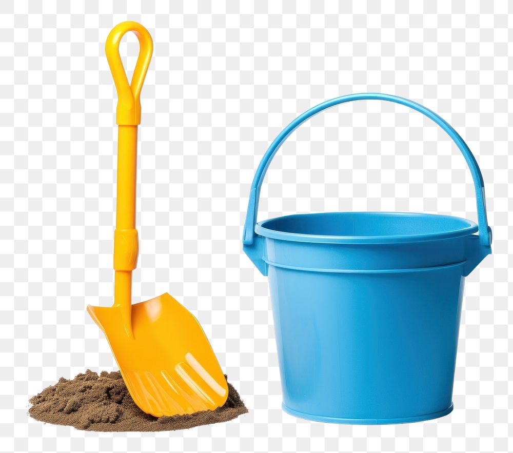 PNG Shovel and bucket toybeach white background wheelbarrow cleanliness. AI generated Image by rawpixel.