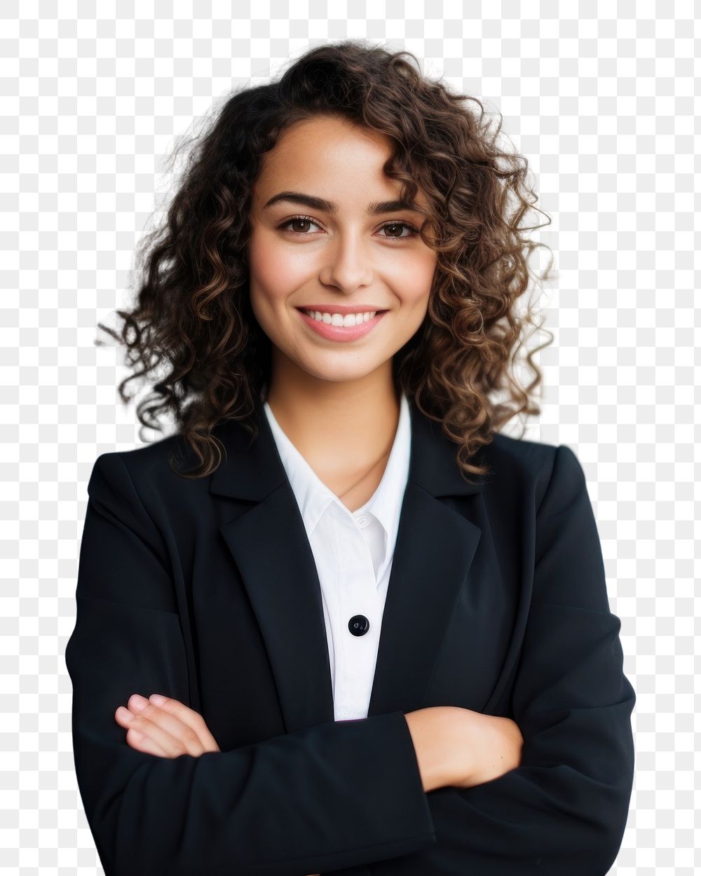 PNG  Businesswoman adult smile happy. AI generated Image by rawpixel.