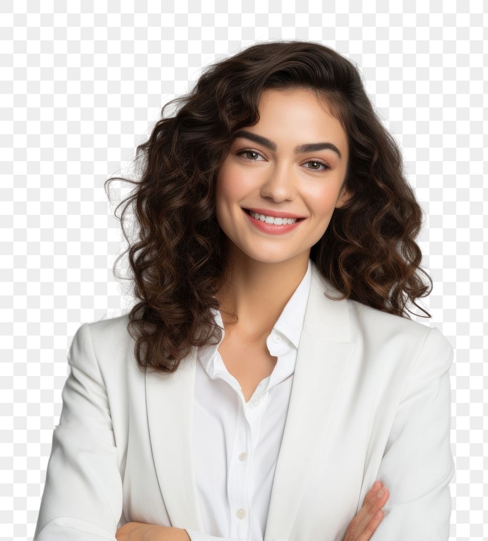 PNG  Businesswoman portrait adult smile. AI generated Image by rawpixel.