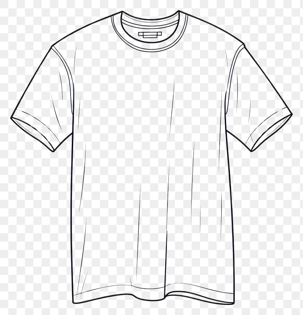 PNG  T-shirt sketch white line. AI generated Image by rawpixel.