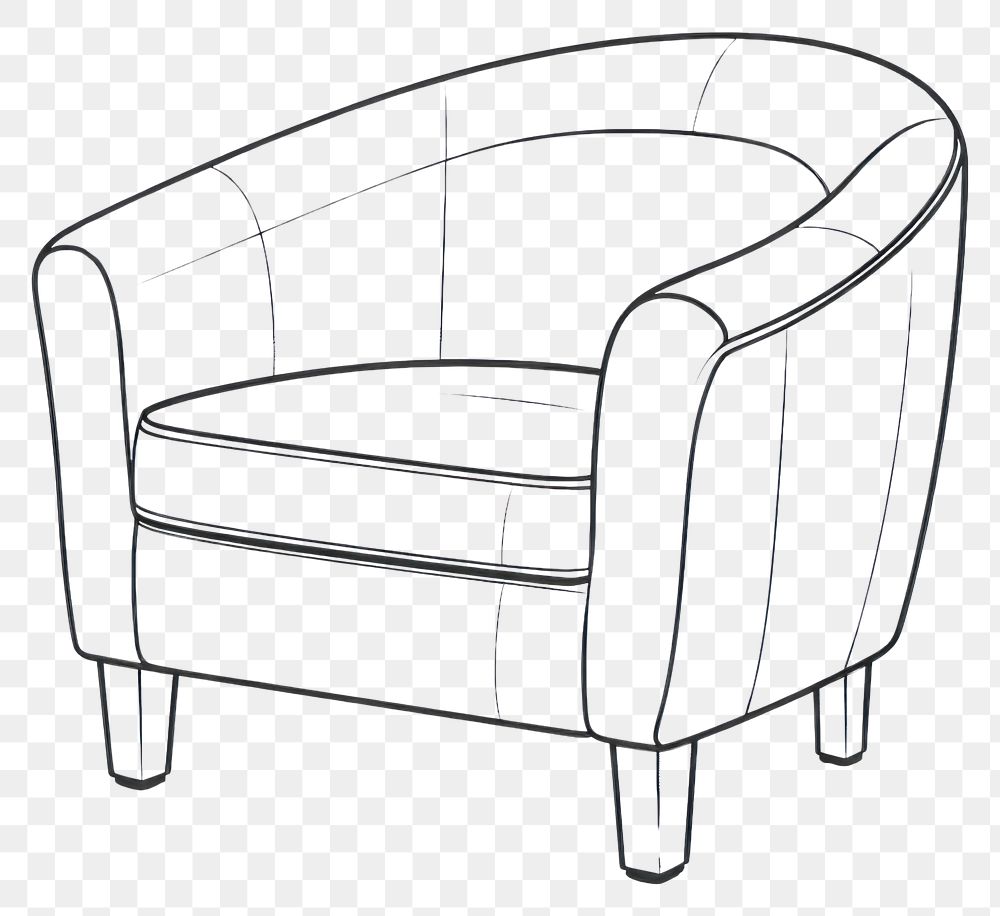 PNG  Tub chair sketch furniture armchair. AI generated Image by rawpixel.