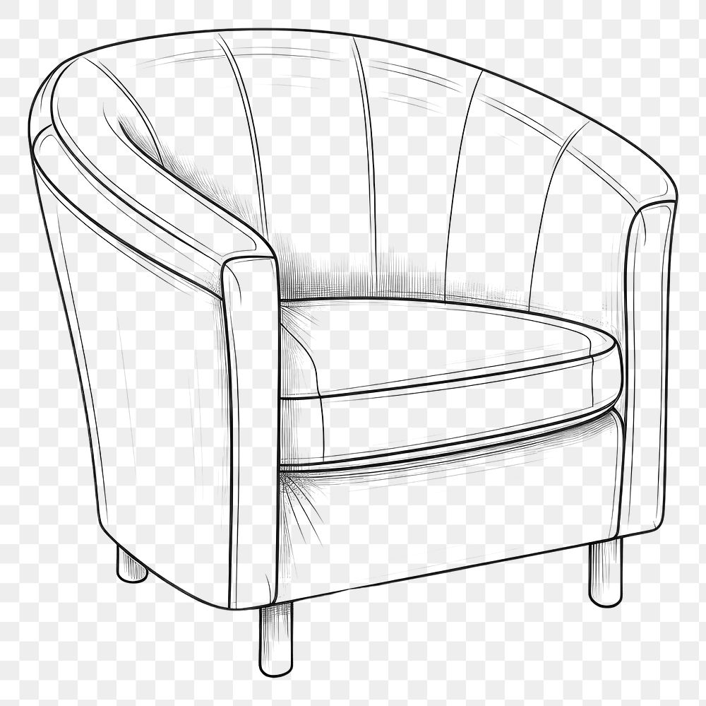 PNG  Tub chair furniture armchair sketch. AI generated Image by rawpixel.