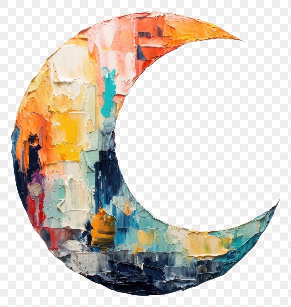 PNG  Moon painting shape art. AI generated Image by rawpixel.