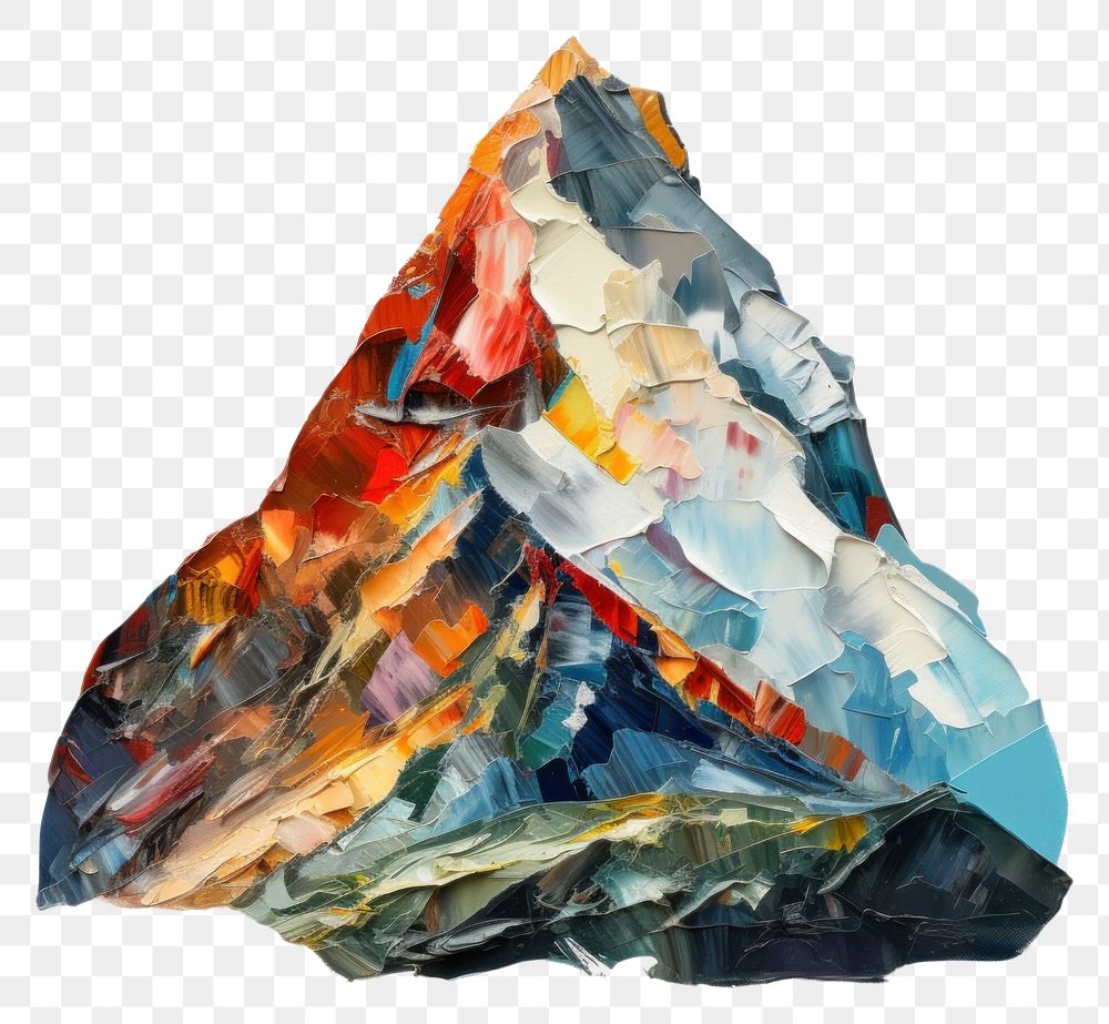 PNG  Mountain painting mineral crystal. AI generated Image by rawpixel.