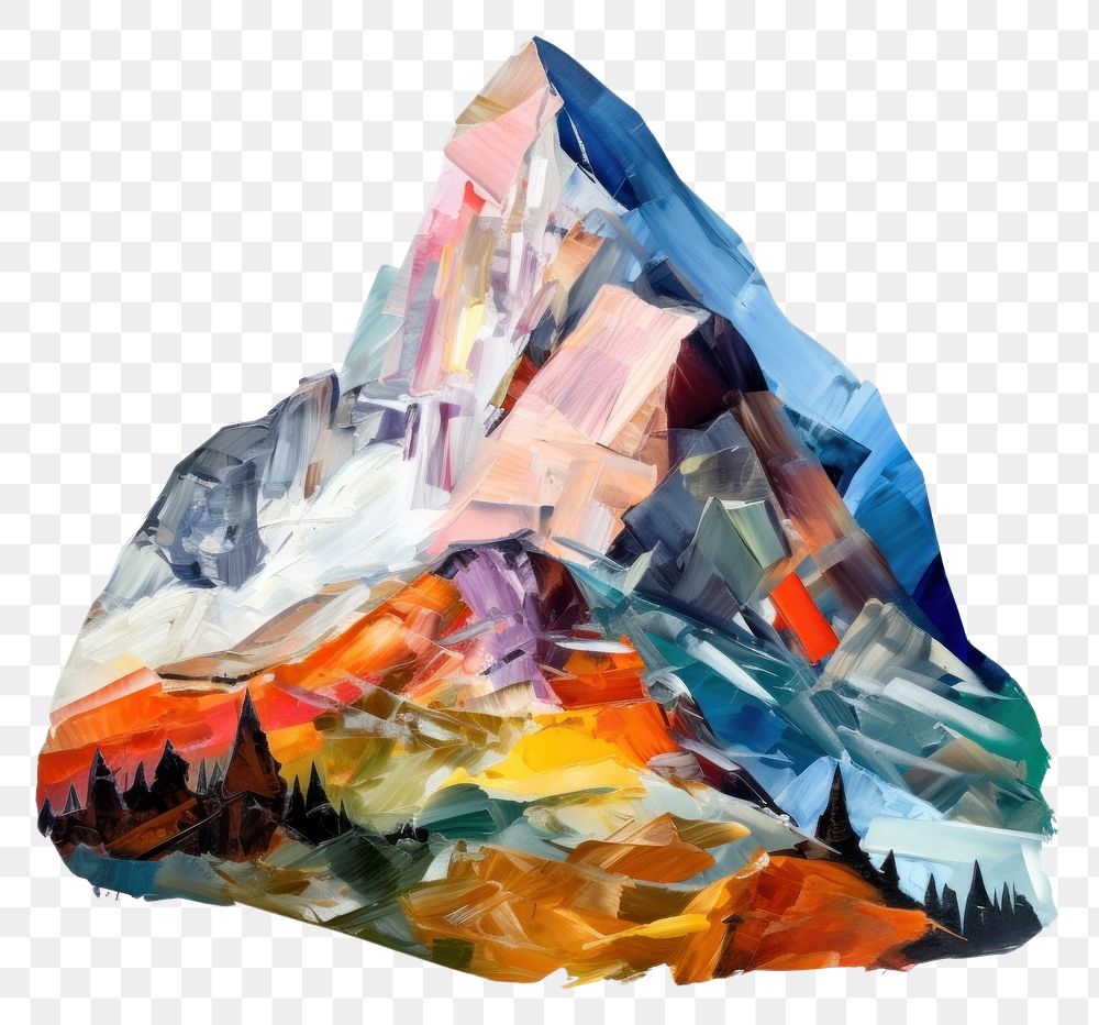 PNG  Mountain painting white background creativity. AI generated Image by rawpixel.
