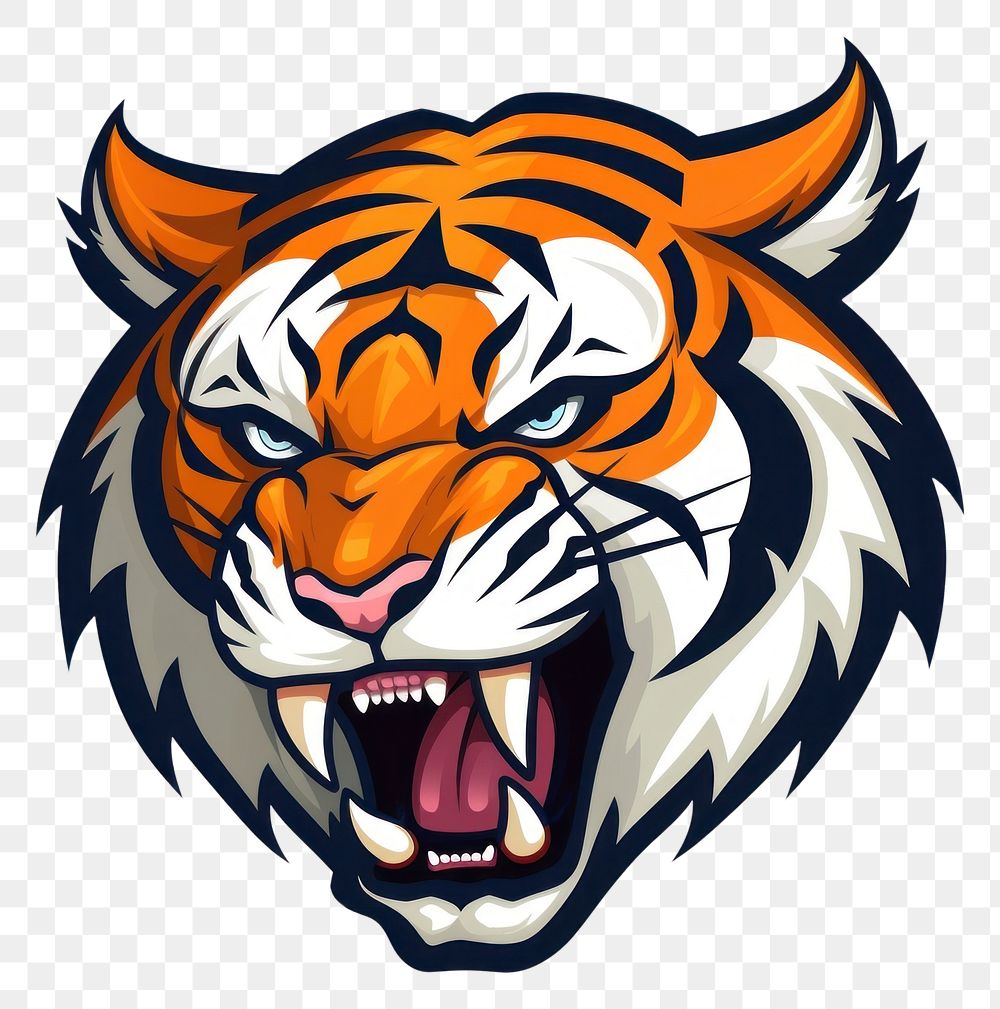 PNG Tiger roar logo creativity aggression. AI generated Image by rawpixel.
