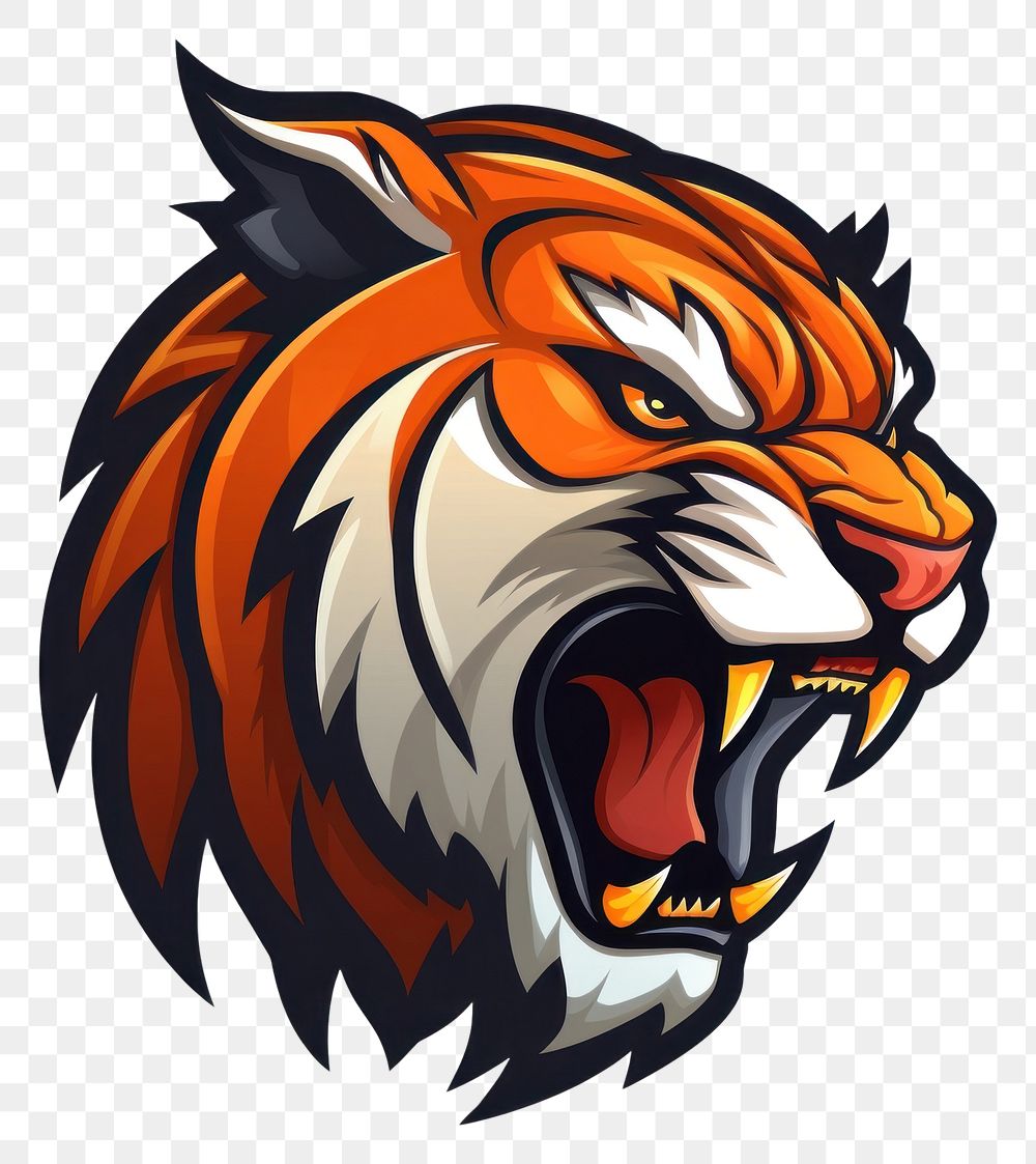 PNG Tiger roar logo aggression creativity