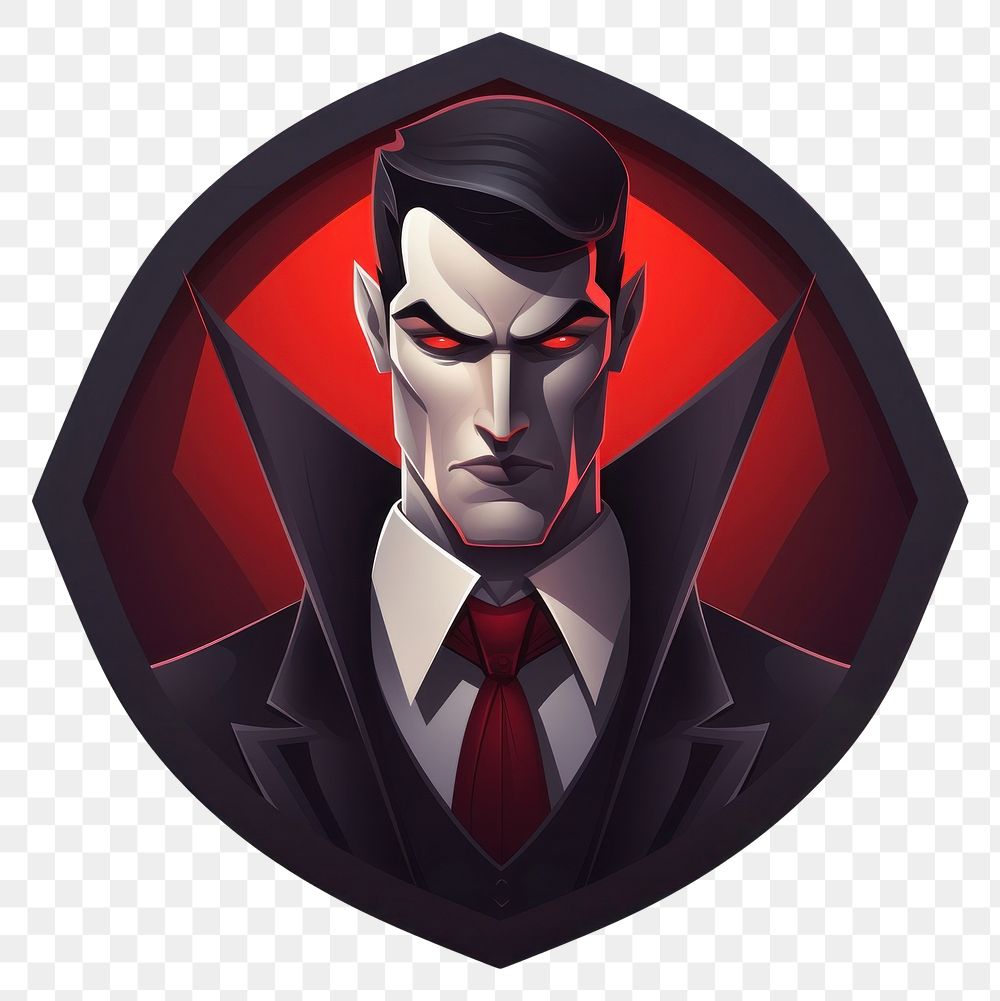PNG Vampire logo menswear portrait. AI generated Image by rawpixel.