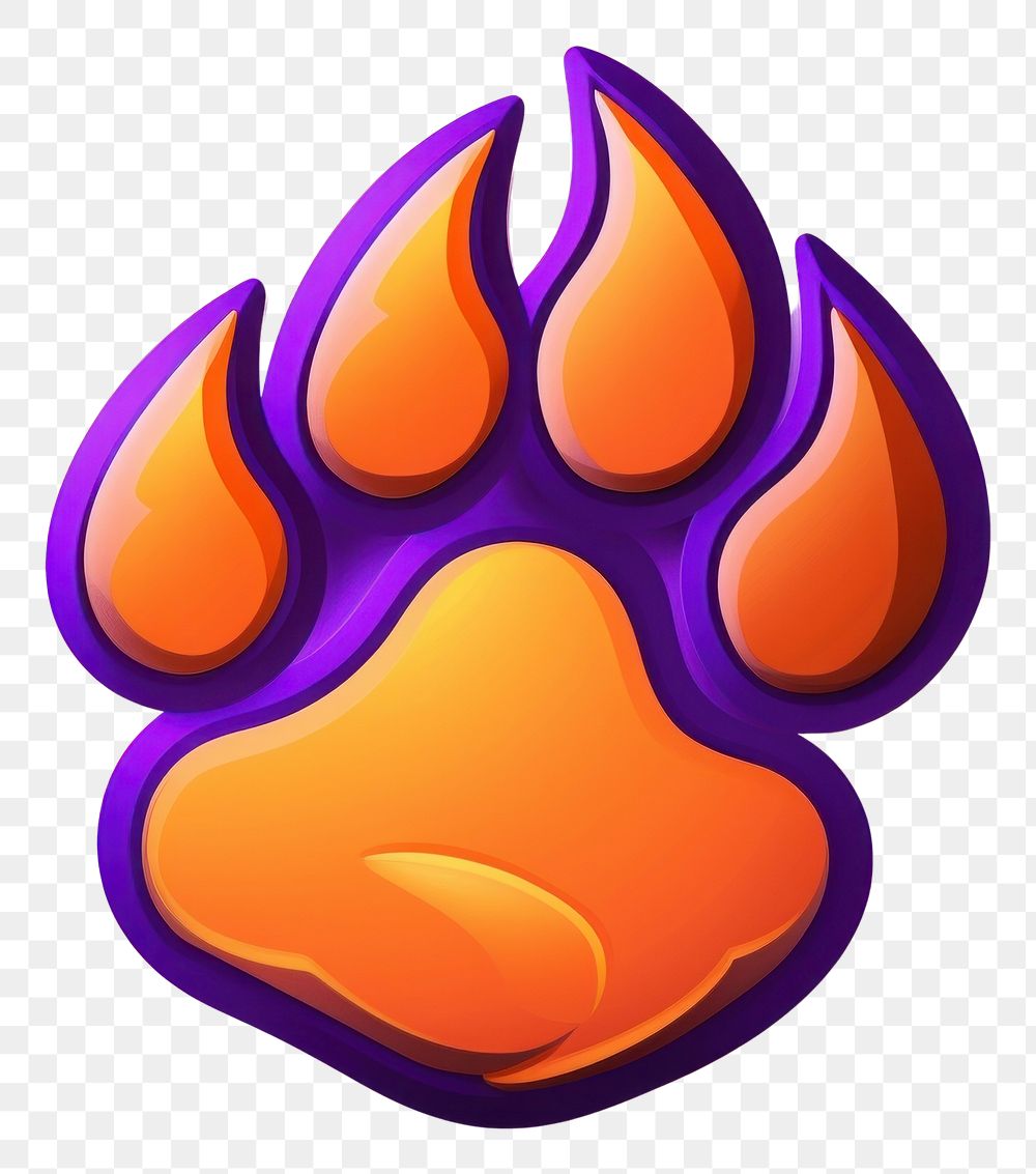 PNG Dog paw print logo purple electronics. AI generated Image by rawpixel.