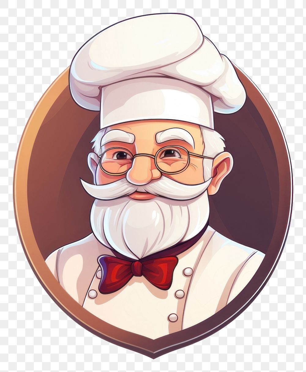 PNG Grand father chef portrait logo photography. 