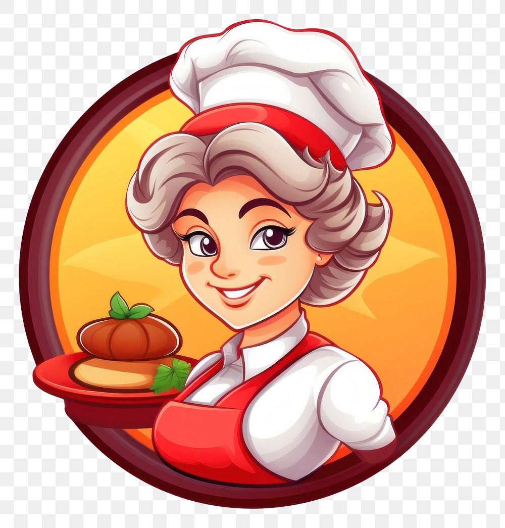 PNG Grand mother chef food logo photography. AI generated Image by rawpixel.