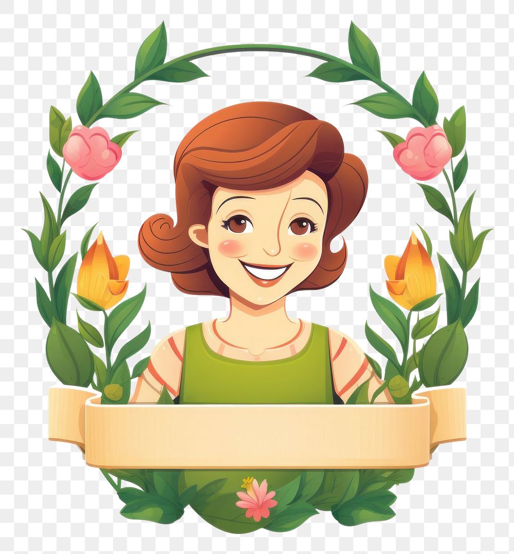 PNG Mother gardener flower text logo. AI generated Image by rawpixel.
