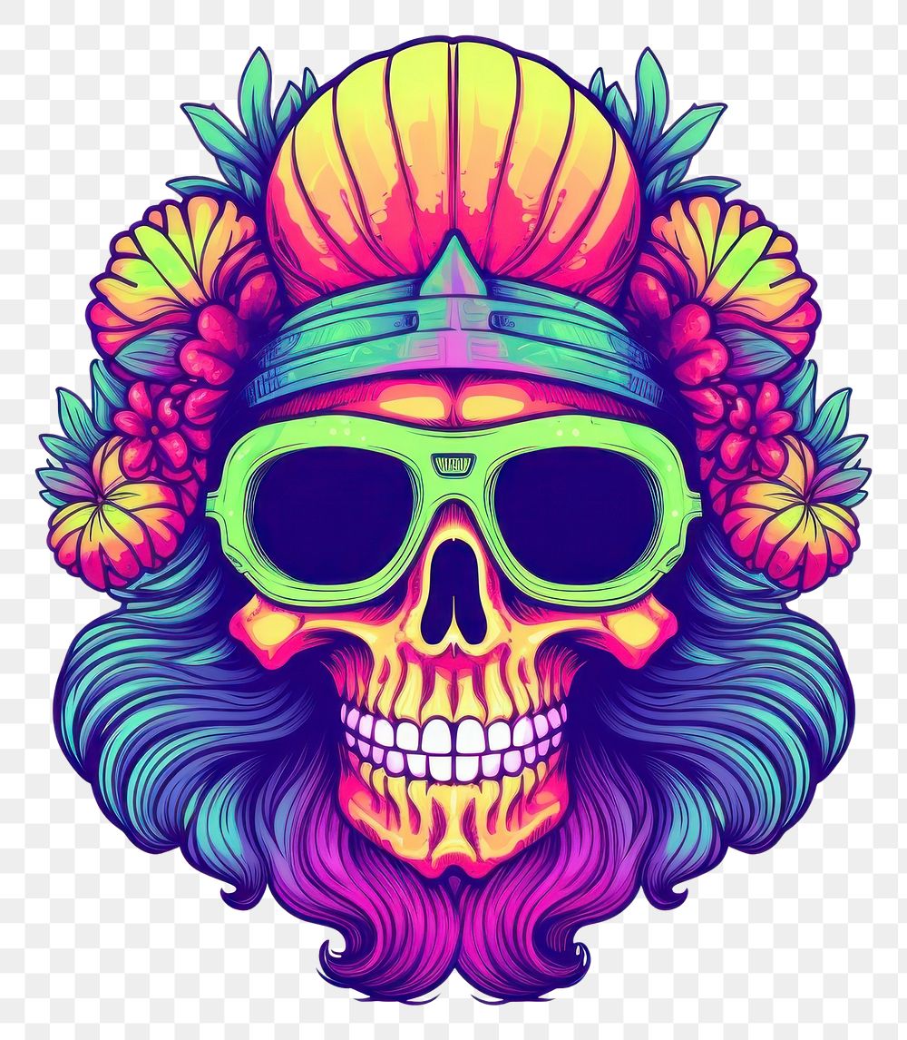 PNG Hippy skull drawing purple sketch. AI generated Image by rawpixel.
