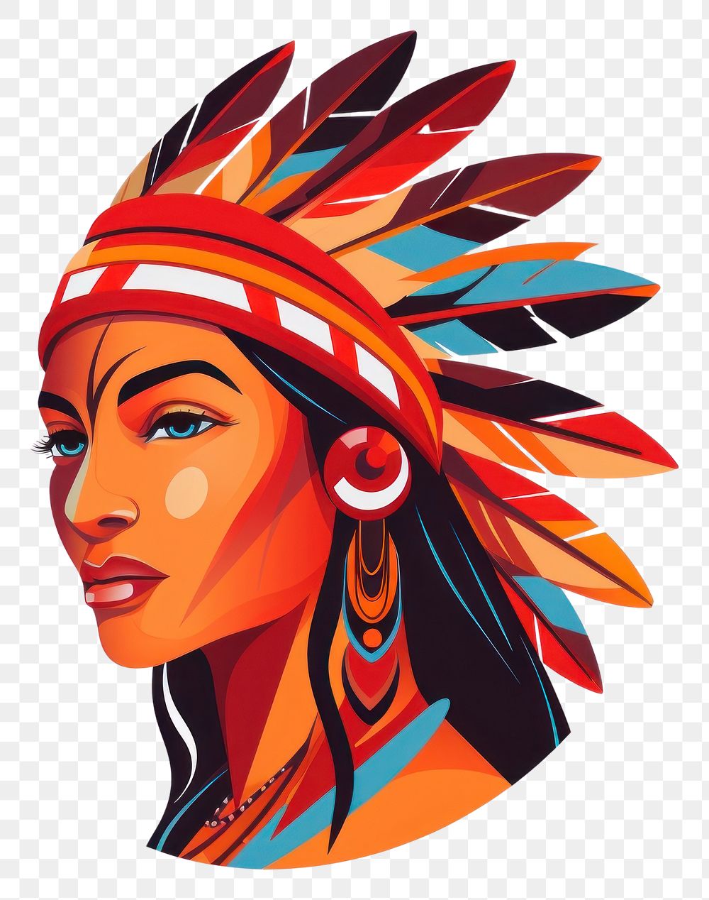 PNG Native american art white background representation. 