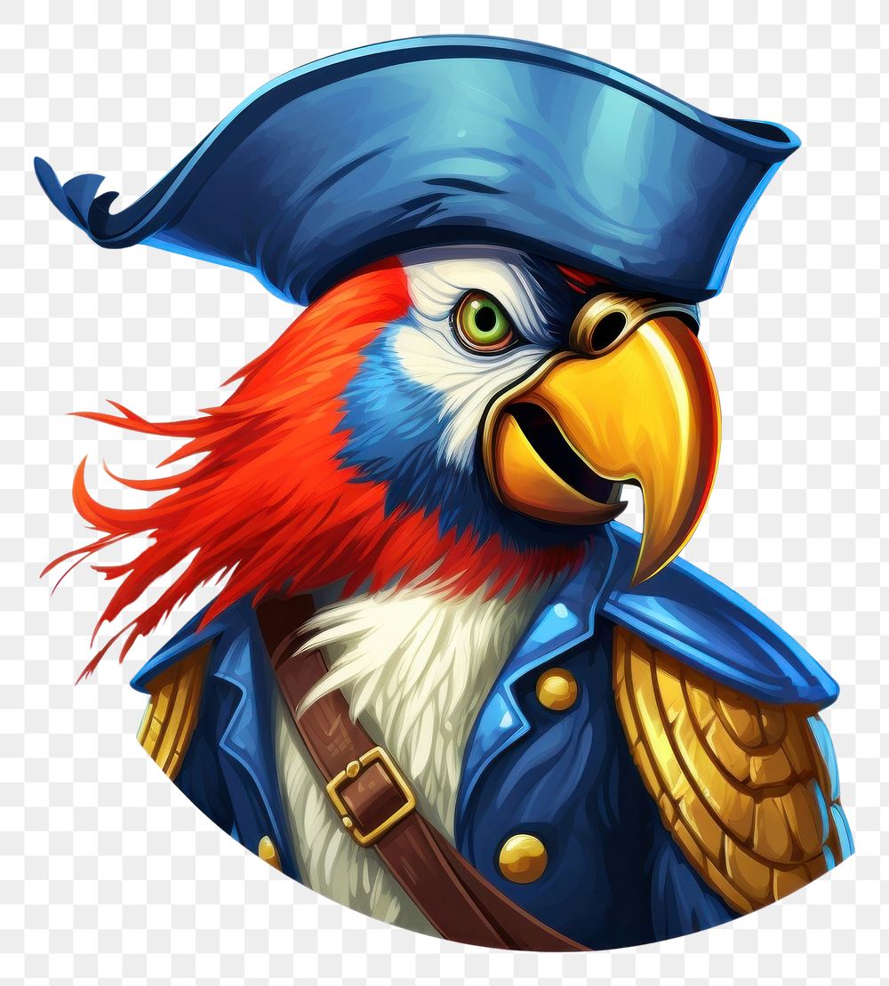 PNG Parrot pirate logo bird white background. AI generated Image by rawpixel.
