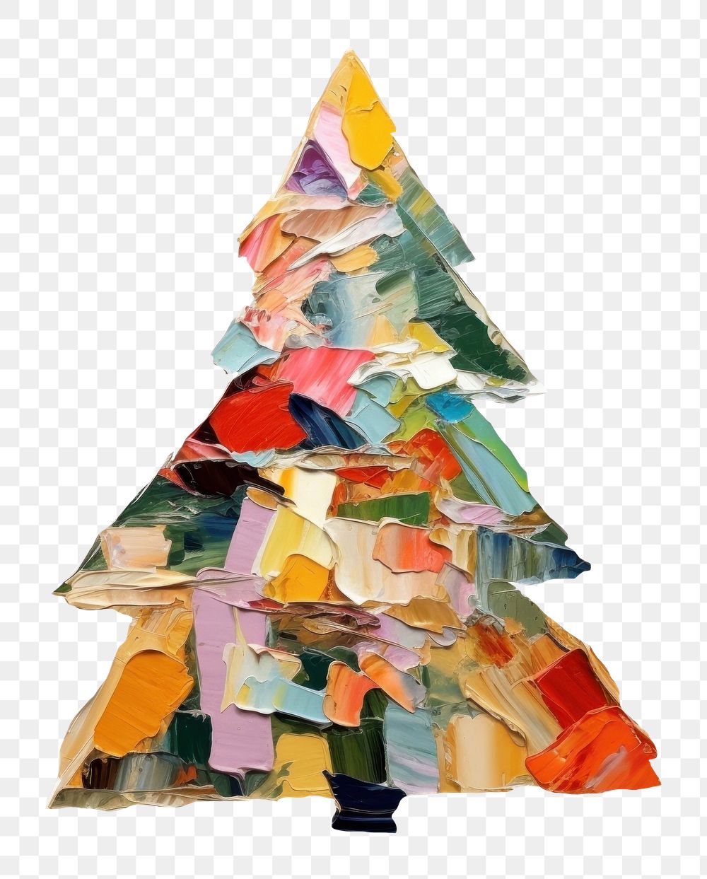 PNG  Christmas tree painting shape art. AI generated Image by rawpixel.