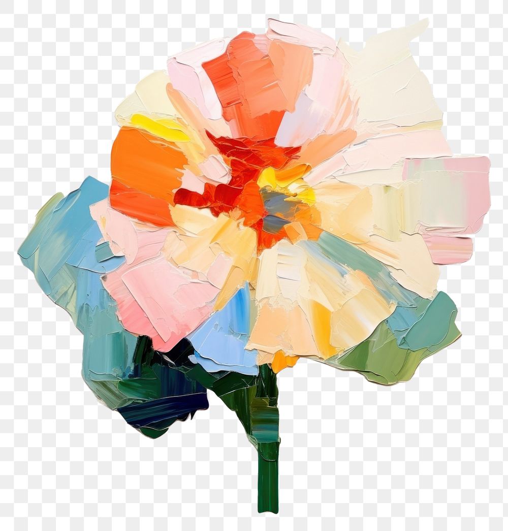 PNG  Flower painting plant art. AI generated Image by rawpixel.