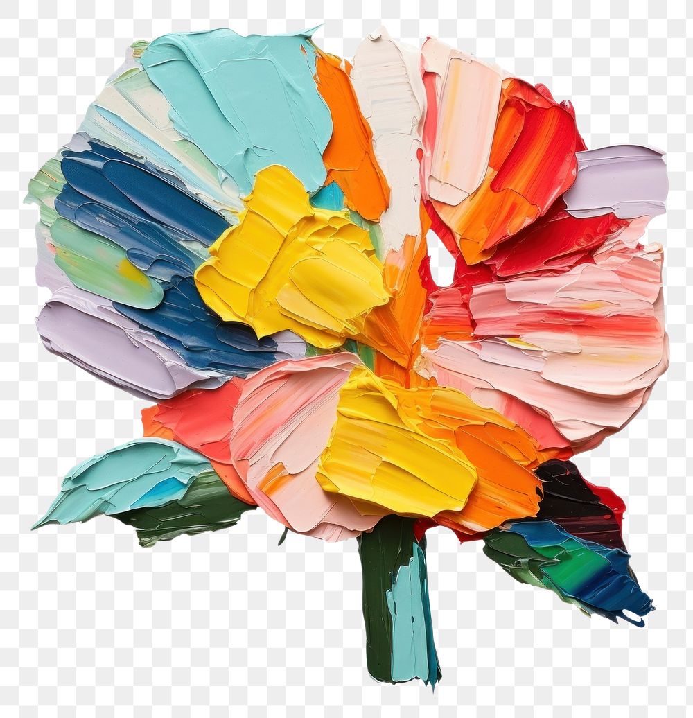 PNG  Flower painting collage art. AI generated Image by rawpixel.