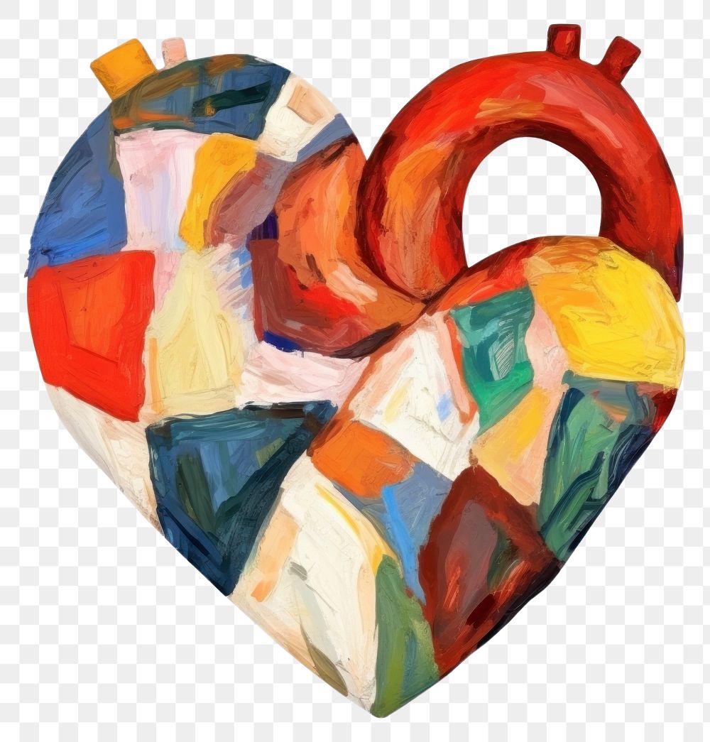 PNG  Heart painting shape white background. AI generated Image by rawpixel.