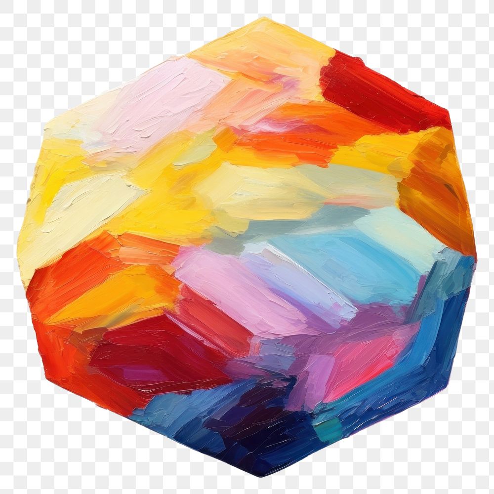 PNG  Hexagon painting shape art. AI generated Image by rawpixel.